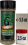 Rosemary Leaves, Whole, Cut & Sifted, Seasoning and Dry Rub, Great Flavor In Every Bottle, Use on Everything! *** BIG 5.5oz JAR *** By: Big G's Food Service