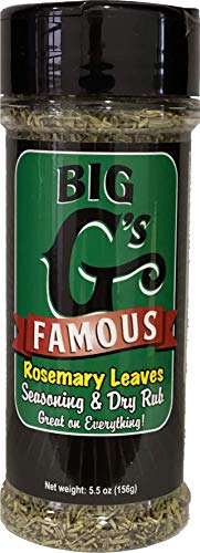 Rosemary Leaves, Whole, Cut & Sifted, Seasoning and Dry Rub, Great Flavor In Every Bottle, Use on Everything! *** BIG 5.5oz JAR *** By: Big G's Food Service